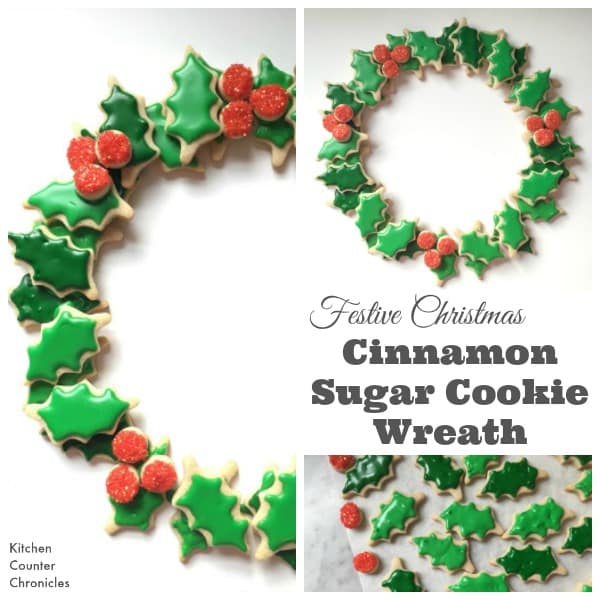 Festive Christmas Sugar Cookie Wreath
