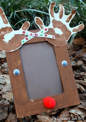 reindeer handprint antler picture frame