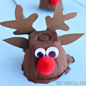 egg carton reindeer