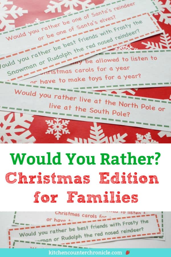 Funny Christmas Would You Rather Questions for Kids