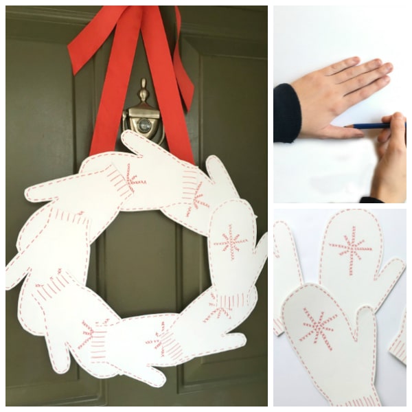 Festive Holiday Mitten Wreath