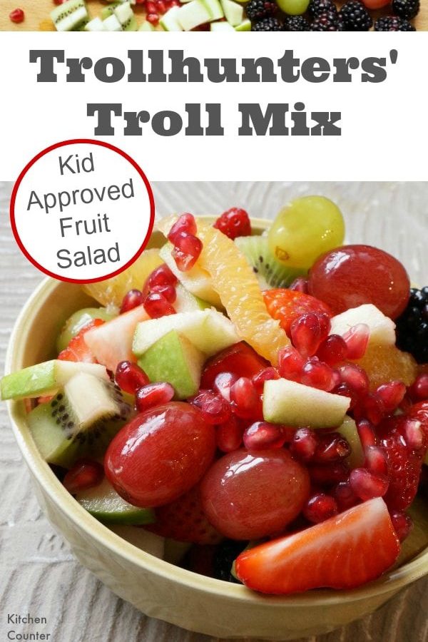 Trollhunters Troll Mix - A delicious kid approved fruit salad that will have your kids ready for Trollhunter adventures. Inspired by the new Netflix series by the same name. Think trail mix for Trollhunters. | Healthy Recipe for Kids | Vegetarian Recipe for Kids |