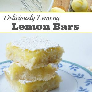 Lemony Lemon Bars Inspired by Lemony Snicket - Bake a batch of these tart and sweet lemon bars that are inspired by Lemony Snicket. A thick and crisp cookie crust makes these lemon bars perfectly delicious. | Baking with kids | Cooking with kids | Lemon Dessert Recipe |