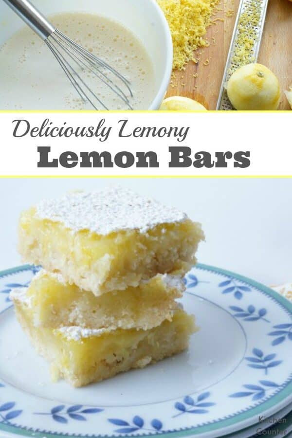 Lemony Lemon Bars Inspired by Lemony Snicket - Bake a batch of these tart and sweet lemon bars that are inspired by Lemony Snicket. A thick and crisp cookie crust makes these lemon bars perfectly delicious. | Baking with kids | Cooking with kids | Lemon Dessert Recipe |