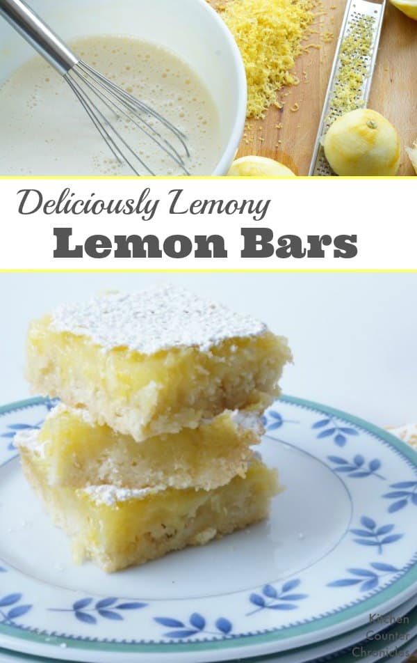 Lemony Lemon Bars Inspired by Lemony Snicket - Bake a batch of these tart and sweet lemon bars that are inspired by Lemony Snicket. A thick and crisp cookie crust makes these lemon bars perfectly delicious. | Baking with kids | Cooking with kids | Lemon Dessert Recipe |