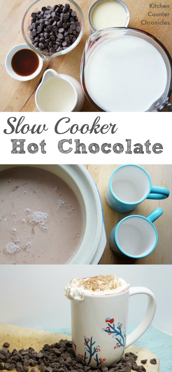 slow cooker hot chocolate - What is better than coming home to a pot full of creamy, rich hot chocolate? Slow cookers aren't only for stew. Throw all the ingredients into the slow cooker and enjoy. | Slow Cooker Recipe | Hot Chocolate Recipe | Chocolate Recipe | Kid Friendly Recipe |
