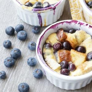 blueberry bread pudding baked