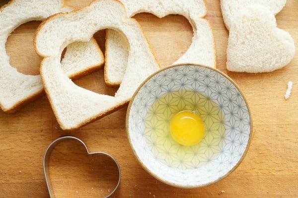 toad in hole with egg in bowl
