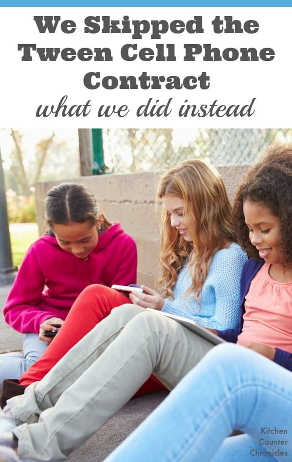 We Skipped the Tween Cell Phone Contract - Here's what we did instead. Tips for giving your child their first cell phone. | Parenting | Tween Parenting | Technology and Kids | Kids and Cell Phones | 