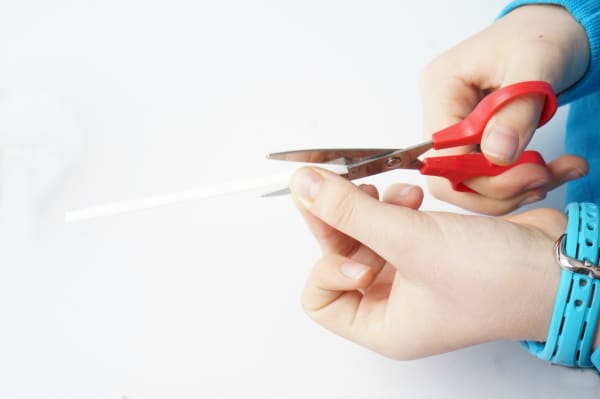 cutting coffee stir sticks
