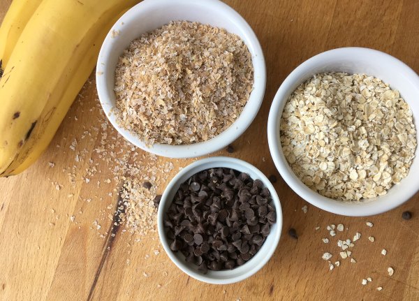 Banana Bran Chocolate Chip Muffin