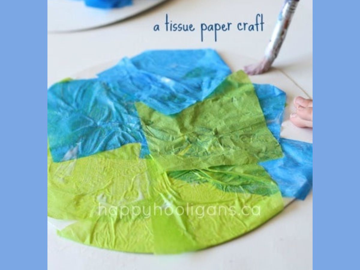 planet earth tissue paper craft