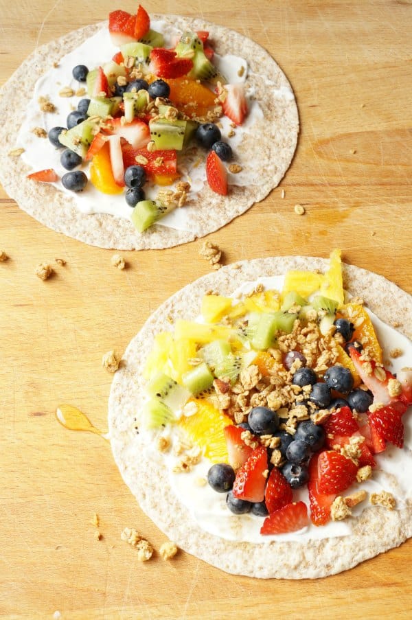 Bright, Sweet and Simple Breakfast Fruit Rainbow Wrap