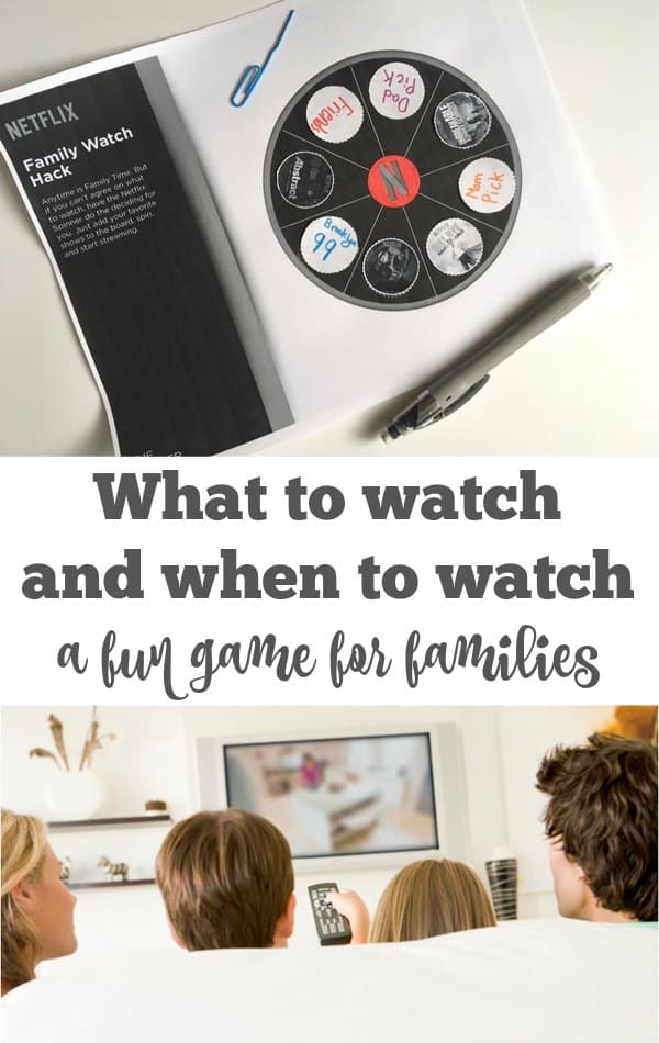 What to watch and when a fun game for families - End the debate of what to watch with this simple spinner game. | Netflix Hack | Parenting Tweens |