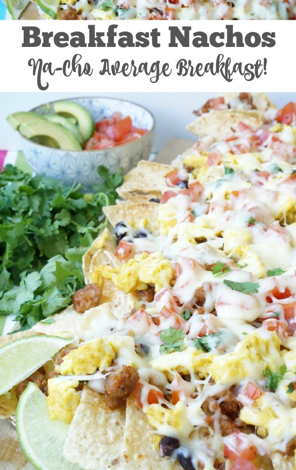 Breakfast Nachos - This is Na-Cho average breakfast. Kids and adults will love the flavour packed breakfast nachos. Covered in crispy chorizo sausage, scrambled eggs, fresh salsa, cheese and more! | Taco Tuesday | Breakfast Recipes | Egg Recipe | Mexican Recipe | Family Friendly Recipe | Nacho Recipe |