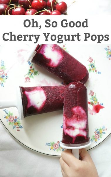 summer cherry yogurt popsicles