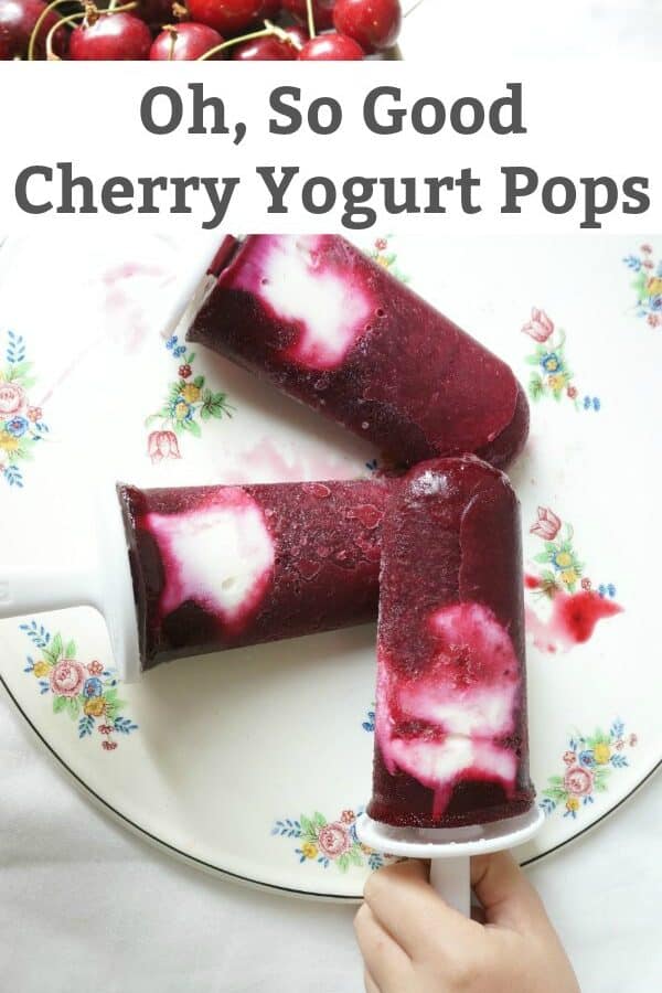 summer cherry yogurt popsicles
