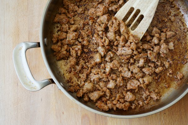 Breakfast nacho sausage meat