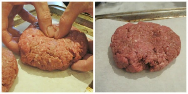 beef burger with divot