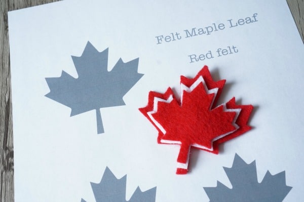 felt maple leaf hair clip