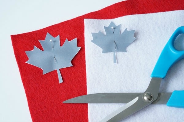 maple leaf pinned on felt