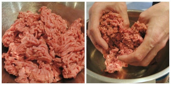 beef burgers with mixing