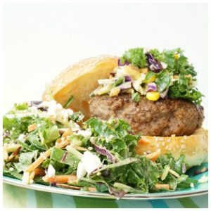 social quick weeknight burgers and salad