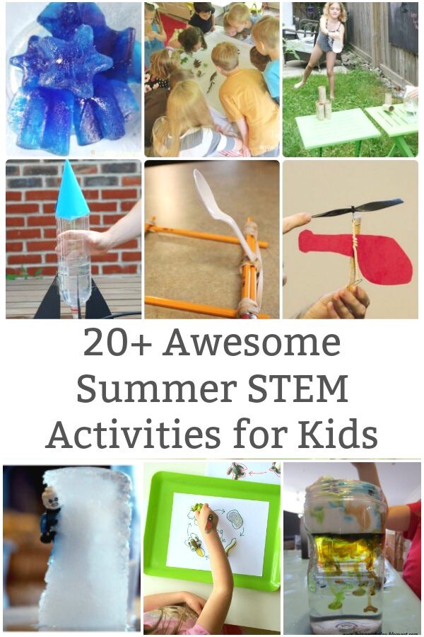 fun summer stem activities for kids collage of science activities