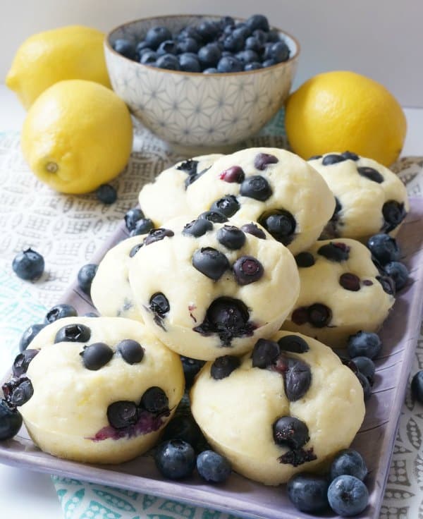 lemon blueberry pancake muffins baked