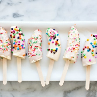 frozen banana popsicles with sprinkles