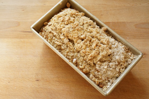 oatmeal banana bread baked