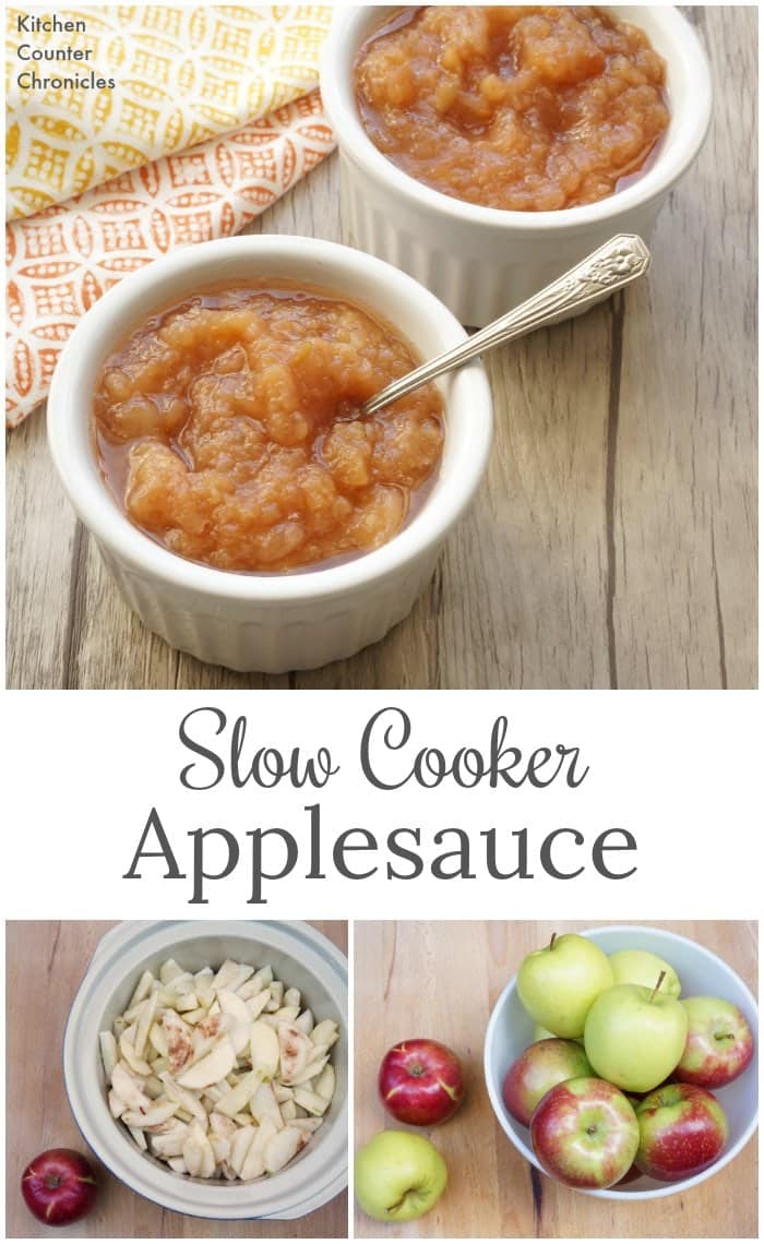 Slow Cooker Applesauce - A super simple recipe for amazing applesauce. Serve with pork, over ice cream or eat it right out of the bowl. | Apple Recipe | Slow Cooker Recipe | Crock Pot Applesauce |