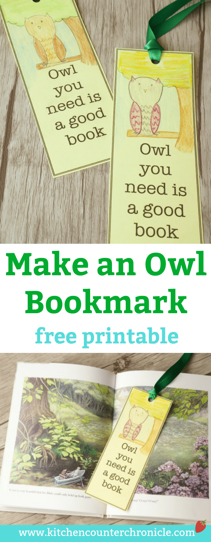 Make an Owl Bookmark - A free printable owl bookmark. Explore owls and the letter