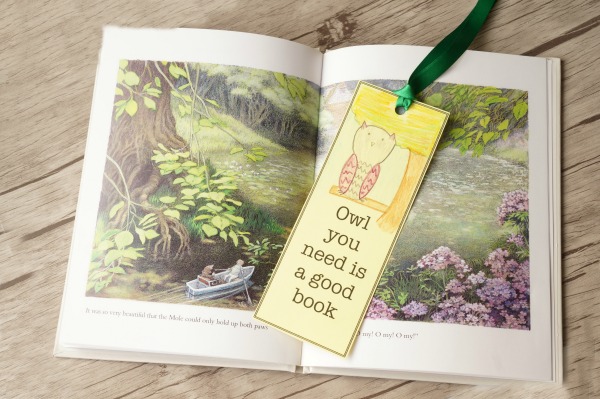 owl bookmark in book