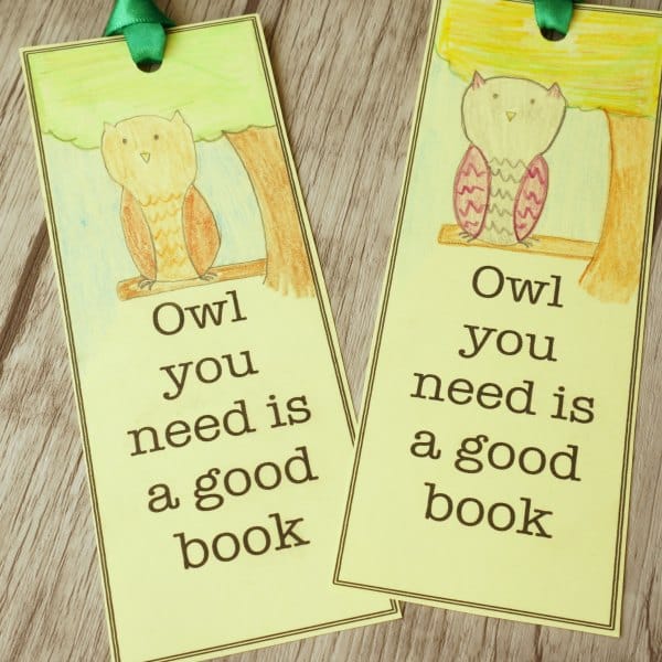 owl bookmark printable social