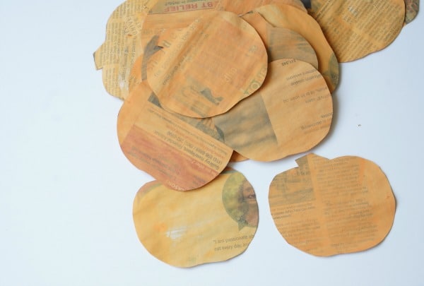 painted newspaper pumpkins cutout