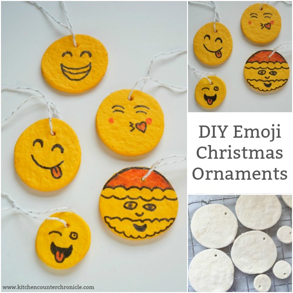 diy emoji christmas ornaments