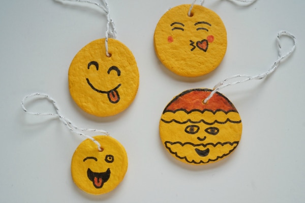 salt dough emoji christmas ornament