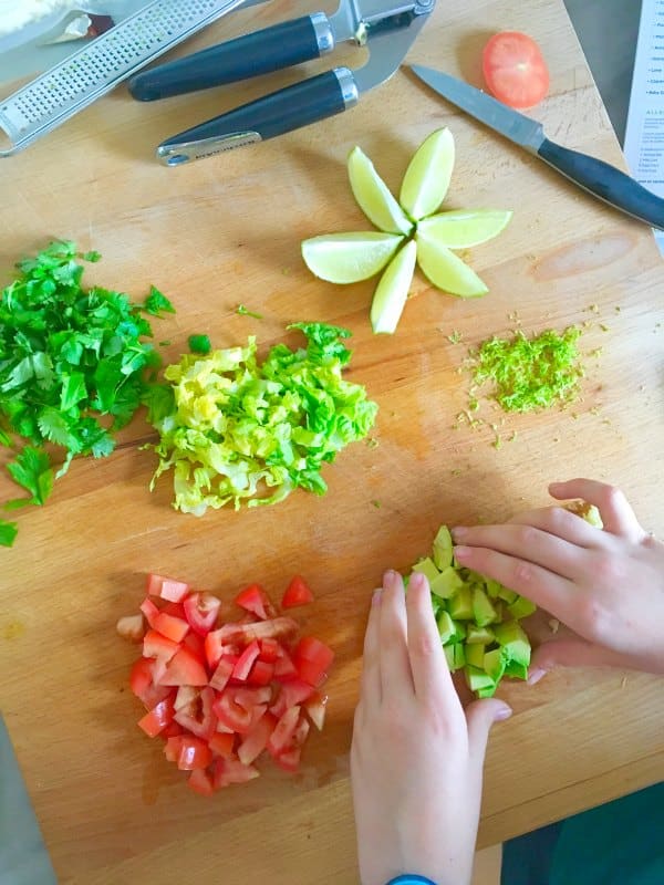 pork taco ingredients prepped