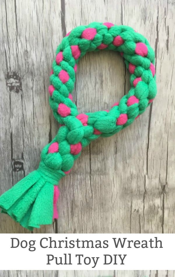 Dog Christmas Wreath Pull Toy DIY featured image