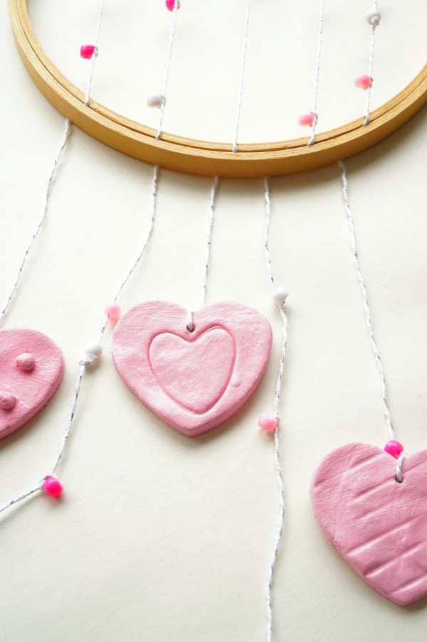 clay hearts wall hanging