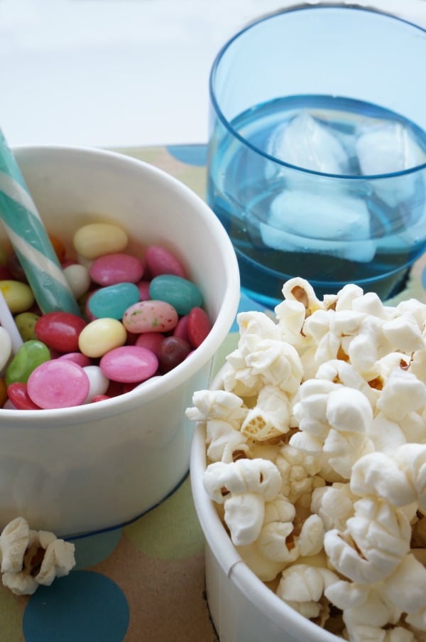 close up of movie snack tray