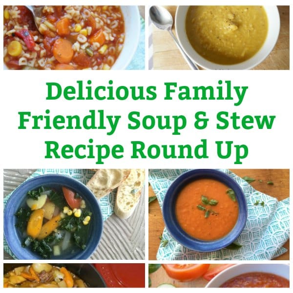 collage of soup and stew recipe round up