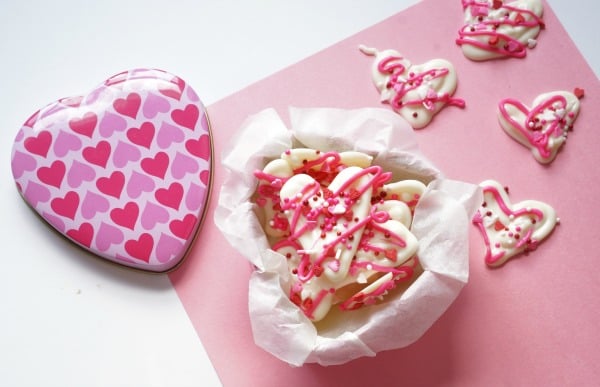 heart shaped chocolates in tin