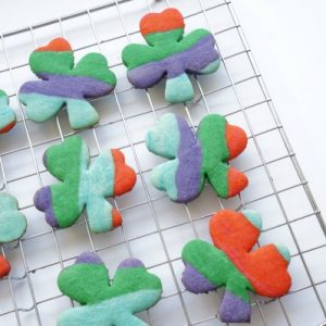 rainbow shamrock cookies
