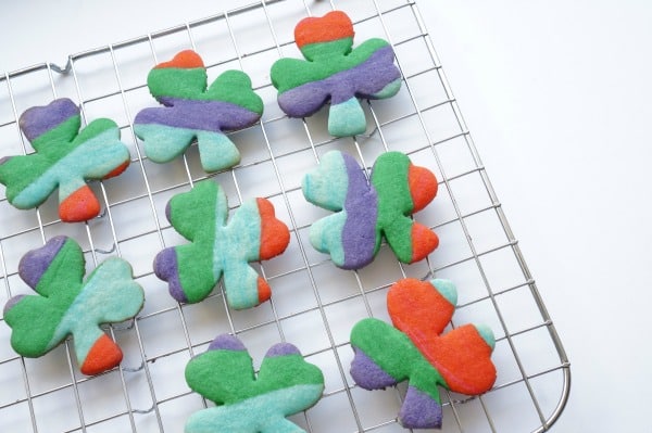 rainbow shamrock cookies