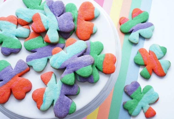 shamrock rainbow sugar cookies