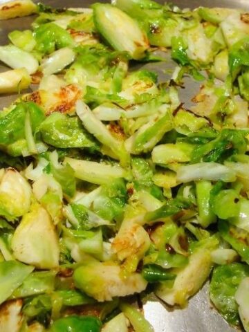 pan with bacon and brussel sprouts