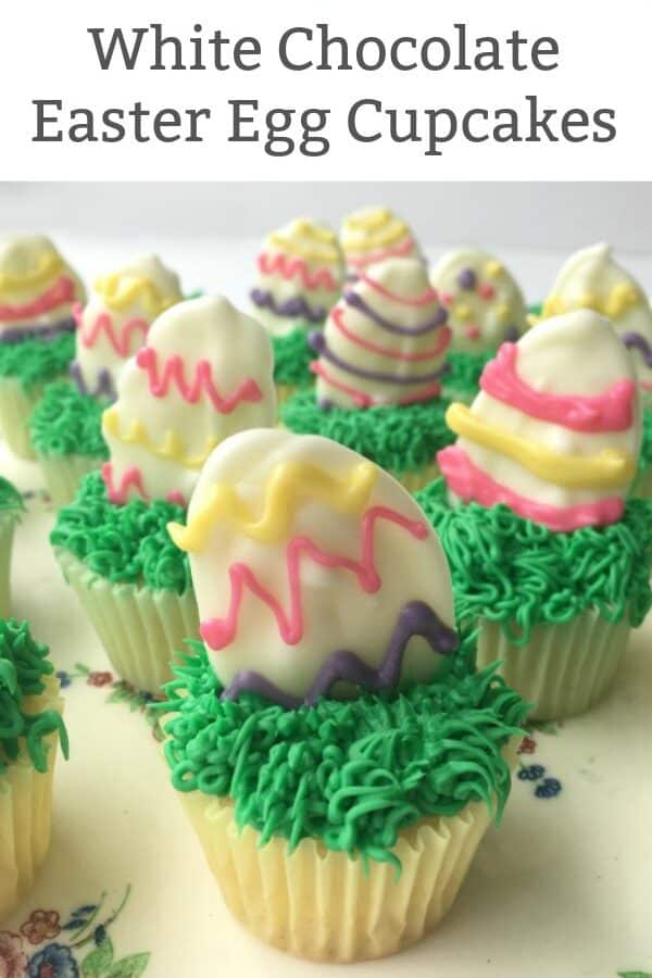 white chocolate easter egg cupcake