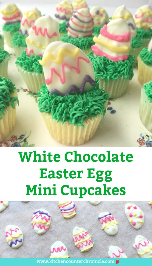white chocolate easter egg mini cupcake